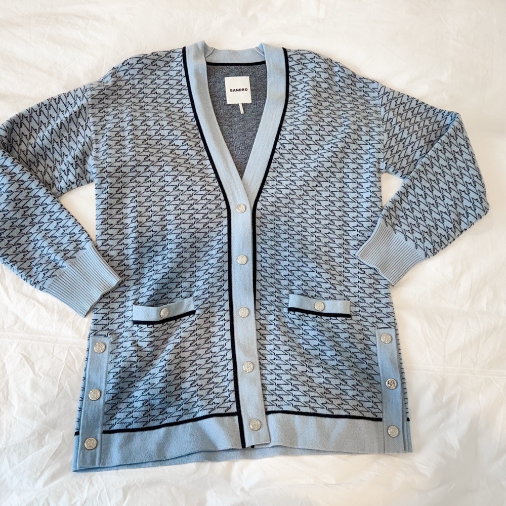 Sandro Blue Cardigan Sweater